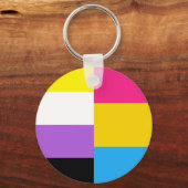 Nonbinary Pansexual Dual Pride Flag Schlüsselanhänger (Rückseite)
