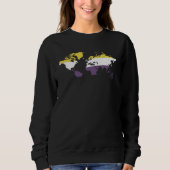 Nonbinary Pride Flag Global Love Sweatshirt (Vorderseite)