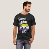 Nonbinary Pride Game On Tiger Paw Controller T-Shi T-Shirt (Vorne ganz)