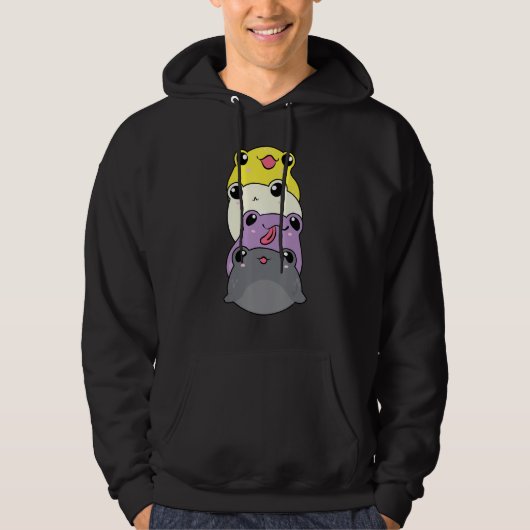 Nonbinary Pride  Genderfluid Gender Rights Non Bin Hoodie (Vorderseite)