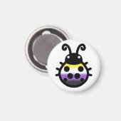 Nonbinary Pride Ladybug Magnet (Vorderseite/Rückseite)