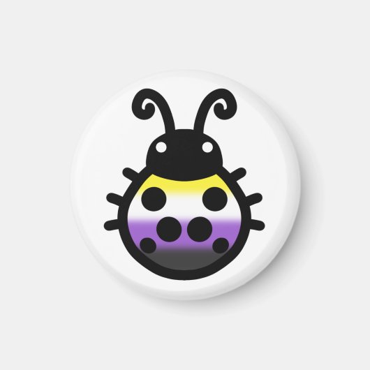 Nonbinary Pride Ladybug Magnet (Vorne)