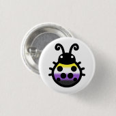 Nonbinary Pride Ladybug Pin Badge Button (Vorne & Hinten)