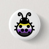 Nonbinary Pride Ladybug Pin Badge Button (Vorderseite)
