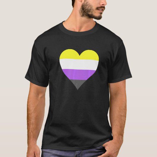 Nonbinary Pride LGBT Nonbinary Heart Nonbinary Fla T-Shirt (Vorderseite)