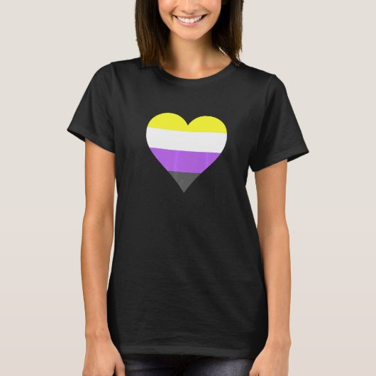Nonbinary Pride LGBT Nonbinary Heart Nonbinary Fla T-Shirt (Vorderseite)