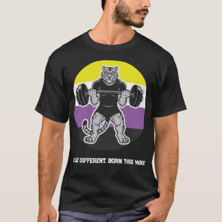 Nonbinary Pride Tiger Lifter Gym-Shirt — Born This T-Shirt