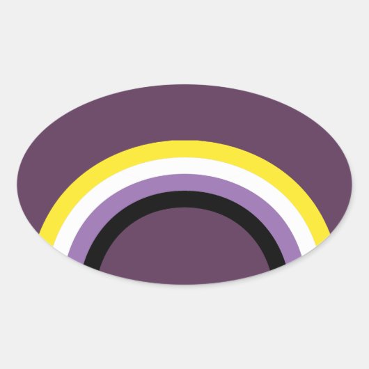 Nonbinary Rainbow Ovaler Aufkleber (Vorderseite)