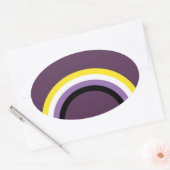 Nonbinary Rainbow Ovaler Aufkleber (Umschlag)