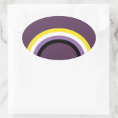 Nonbinary Rainbow Ovaler Aufkleber (Tasche)