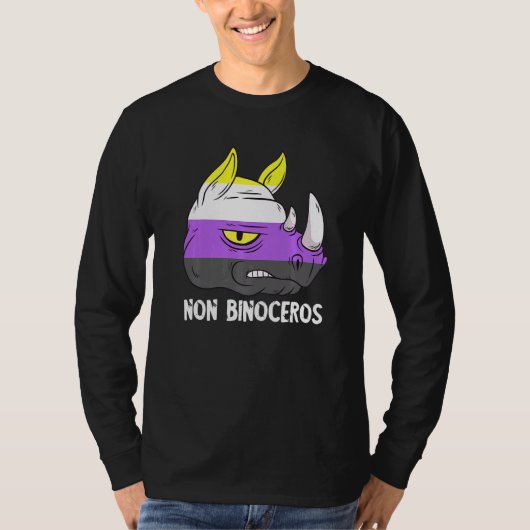 Nonbinary Rhinoceros LGBTQ Nonbinary Flag Nonbinar T-Shirt (Vorderseite)
