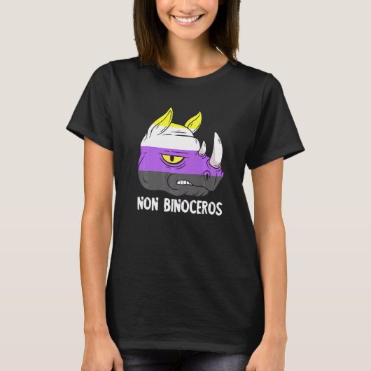Nonbinary Rhinoceros LGBTQ Nonbinary Flag Nonbinar T-Shirt (Vorderseite)