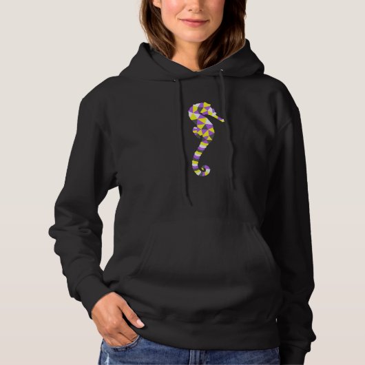 Nonbinary Seahorse Nonbinary Flag LGBTQ Nonbinary  Hoodie (Vorderseite)