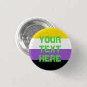 Nonbinary Stolz-Flaggenknopf Button (Vorne & Hinten)