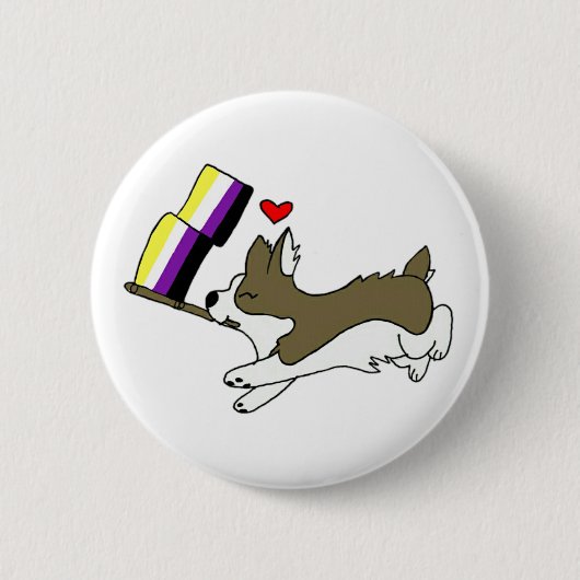 Nonbinary Stolzcorgi-Button Button (Vorderseite)