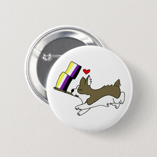 Nonbinary Stolzcorgi-Button Button (Vorne & Hinten)