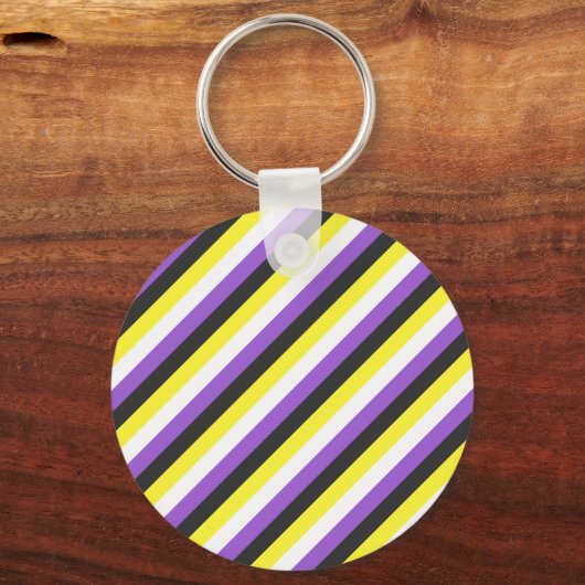 NonBinary Stripes Schlüsselanhänger (Vorderseite)