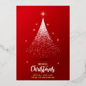 NONFOTO CHRISTMAS GREET FESTIVE RED ELEGANT TREIN FOLIENEINLADUNG (Vorderseite)