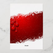 NONFOTO CHRISTMAS GREET FESTIVE RED ELEGANT TREIN FOLIENEINLADUNG (Rückseite)