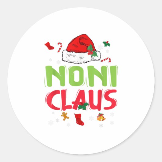 Noni Claus Christmas Family Matching Pa Runder Aufkleber (Vorderseite)