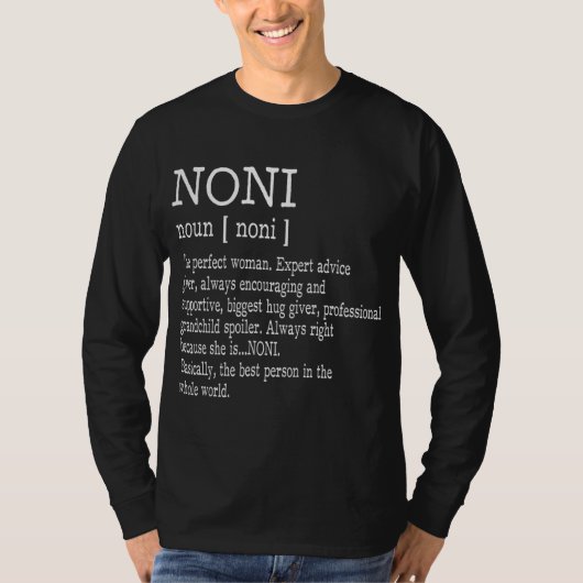 Noni Definition Großmutter Muttertag gibt Frauen T-Shirt (Vorderseite)