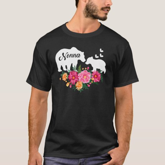 Nonna Blume Niedlich Bären Mommy Grandma Mutter T-Shirt (Vorderseite)