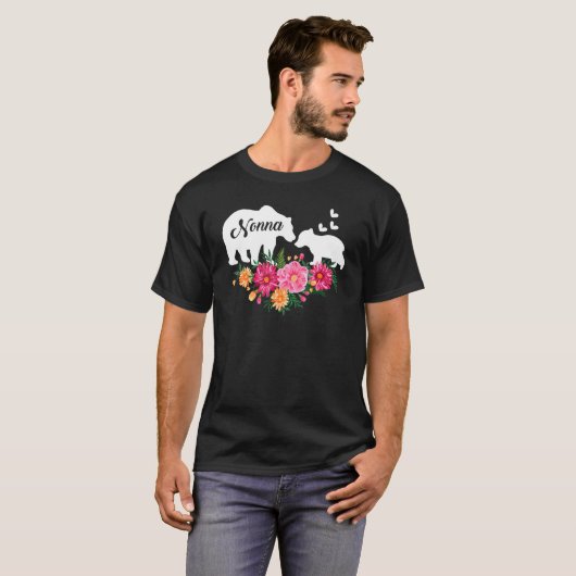 Nonna Blume Niedlich Bären Mommy Grandma Mutter T-Shirt (Vorne ganz)