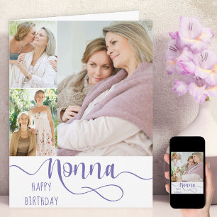 Nonna Calligraphy 3 Foto Happy Birthday Card Karte