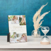 Nonna Calligraphy 4 Foto Cream Tabletop Plaque Fotoplatte (Seite)