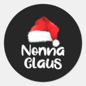Nonna Claus Christmas Family Matching Santa Hat Pa Runder Aufkleber (Vorderseite)