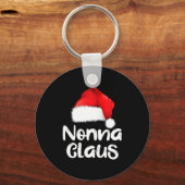 Nonna Claus Christmas Family Matching Santa Hat Pa Schlüsselanhänger (Vorderseite)