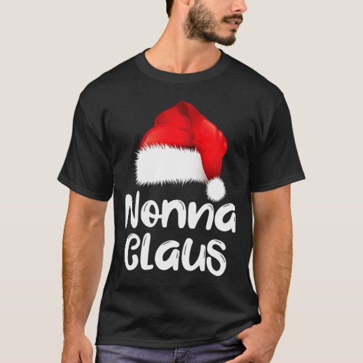 Nonna Claus Christmas Family Matching Santa Hat Pa T-Shirt (Vorderseite)