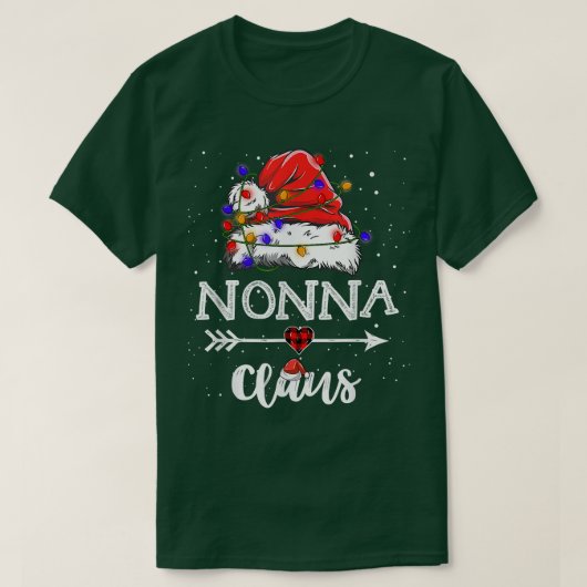 Nonna Claus Christmas Light Pajama Familie Matchin T-Shirt (Design vorne)