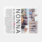 Nonna Foto Collage Dinge, die wir Liebe über Sie L Fleecedecke (Vorderseite (Horizontal))