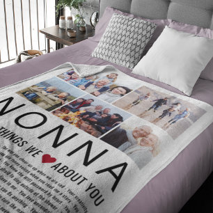 Nonna Foto Collage Dinge, die wir Liebe über Sie L Fleecedecke
