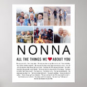 Nonna Foto Collage Dinge, die wir Liebe über Sie L Poster (Vorne)