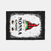 Nonna Gnome Buffalo Plaid Matching Family Xmas Paj Fleecedecke (Vorderseite (Horizontal))