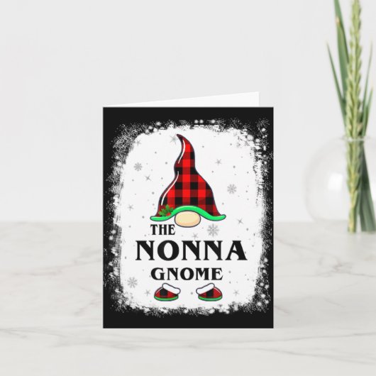 Nonna Gnome Buffalo Plaid Matching Family Xmas Paj Karte (Vorderseite)