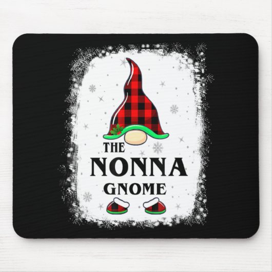 Nonna Gnome Buffalo Plaid Matching Family Xmas Paj Mousepad (Vorne)