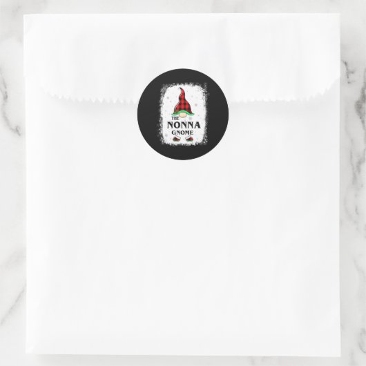 Nonna Gnome Buffalo Plaid Matching Family Xmas Paj Runder Aufkleber (Tasche)