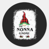 Nonna Gnome Buffalo Plaid Matching Family Xmas Paj Runder Aufkleber (Vorderseite)
