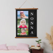 Nonna Grandma 3 Foto Collage Wandteppich Mit Holzrahmen (Schlafzimmer)
