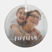 Nonna Grandma Script Overlay Ornament Aus Glas (Vorderseite)