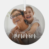 Nonna Grandma Script Overlay Ornament Aus Glas (Rückseite)