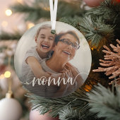 Nonna Grandma Script Overlay Ornament Aus Glas