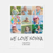 Nonna Großmutter Foto Collage Fleece Blanket (Vorderseite)