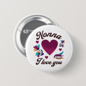 Nonna, ich Liebe dich, Großmutter, ich Liebe dich Button (Vorne & Hinten)
