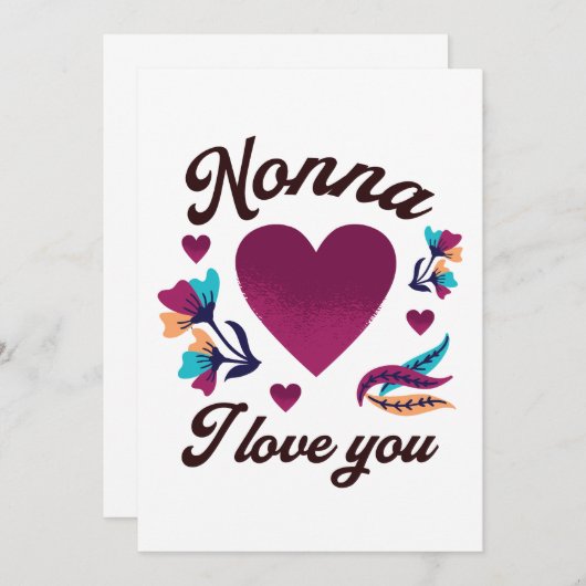 Nonna, ich Liebe dich, Großmutter, ich Liebe dich Einladung (Vorne/Hinten)