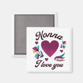 Nonna, ich Liebe dich, Großmutter, ich Liebe dich Magnet (Vorderseite/Rückseite)