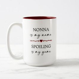Nonna ist mein Name Spoiling ist mein Spiel Foto G Zweifarbige Tasse